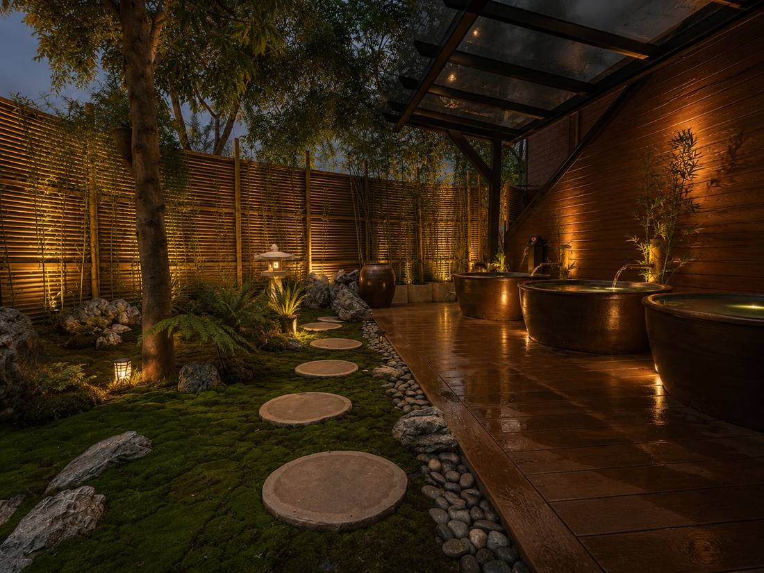 Jacuzzi and resting area at Ikigai Ba Vi