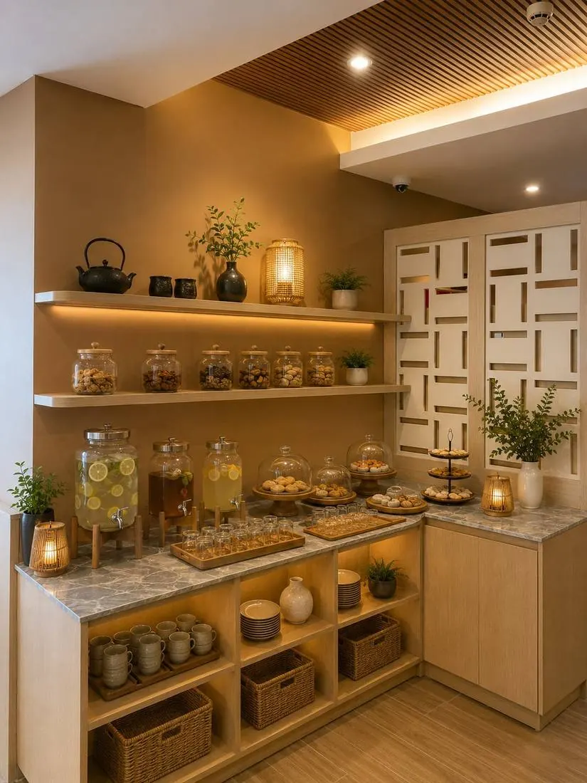 Tea bar khu lễ tân